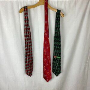 Christmas Novelty Neck Ties Men's Lot‎ of 3 OSFM.